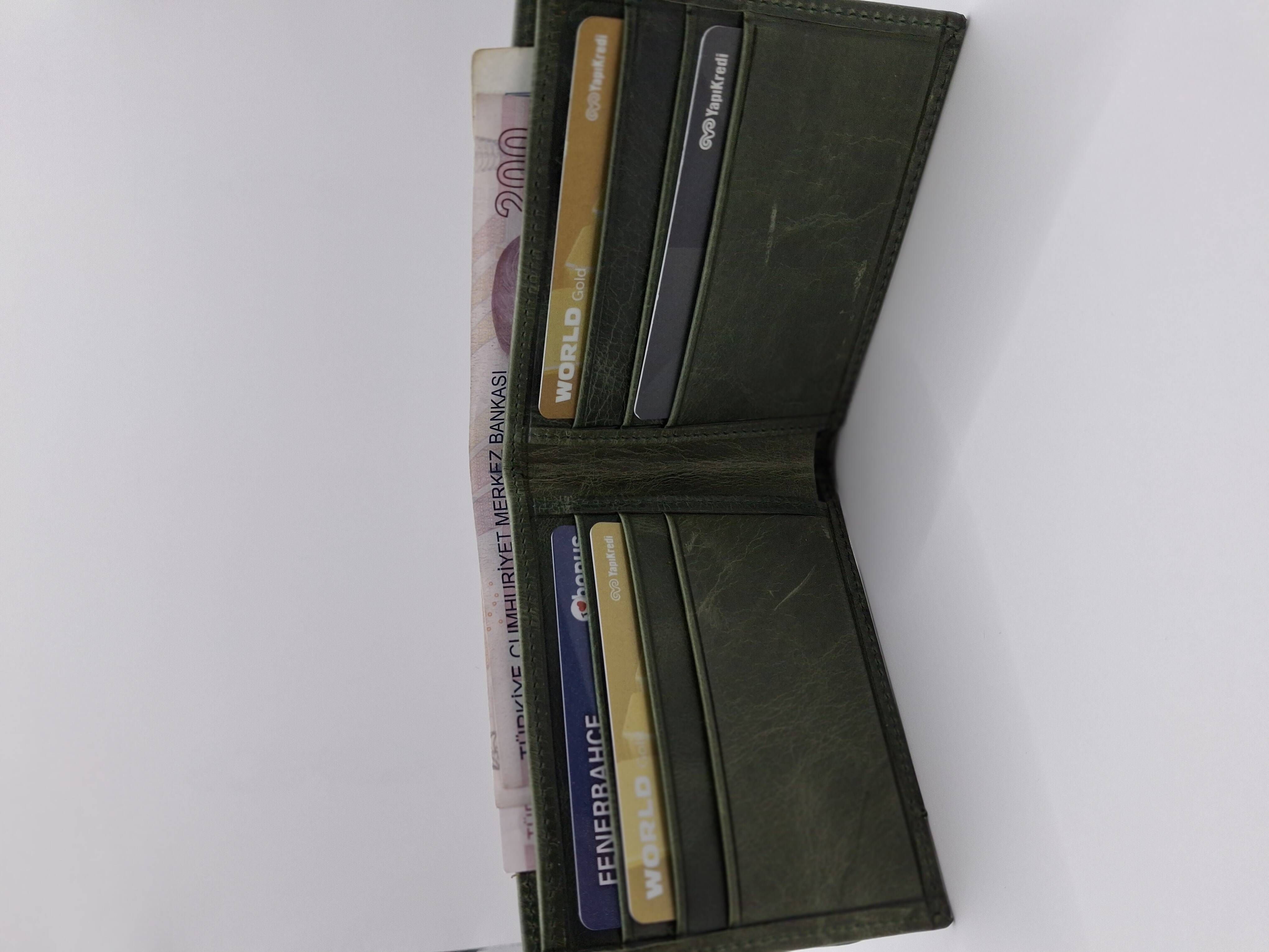 Fermuarlı Kartlık Deri Cüzdan Yatay-Siyah