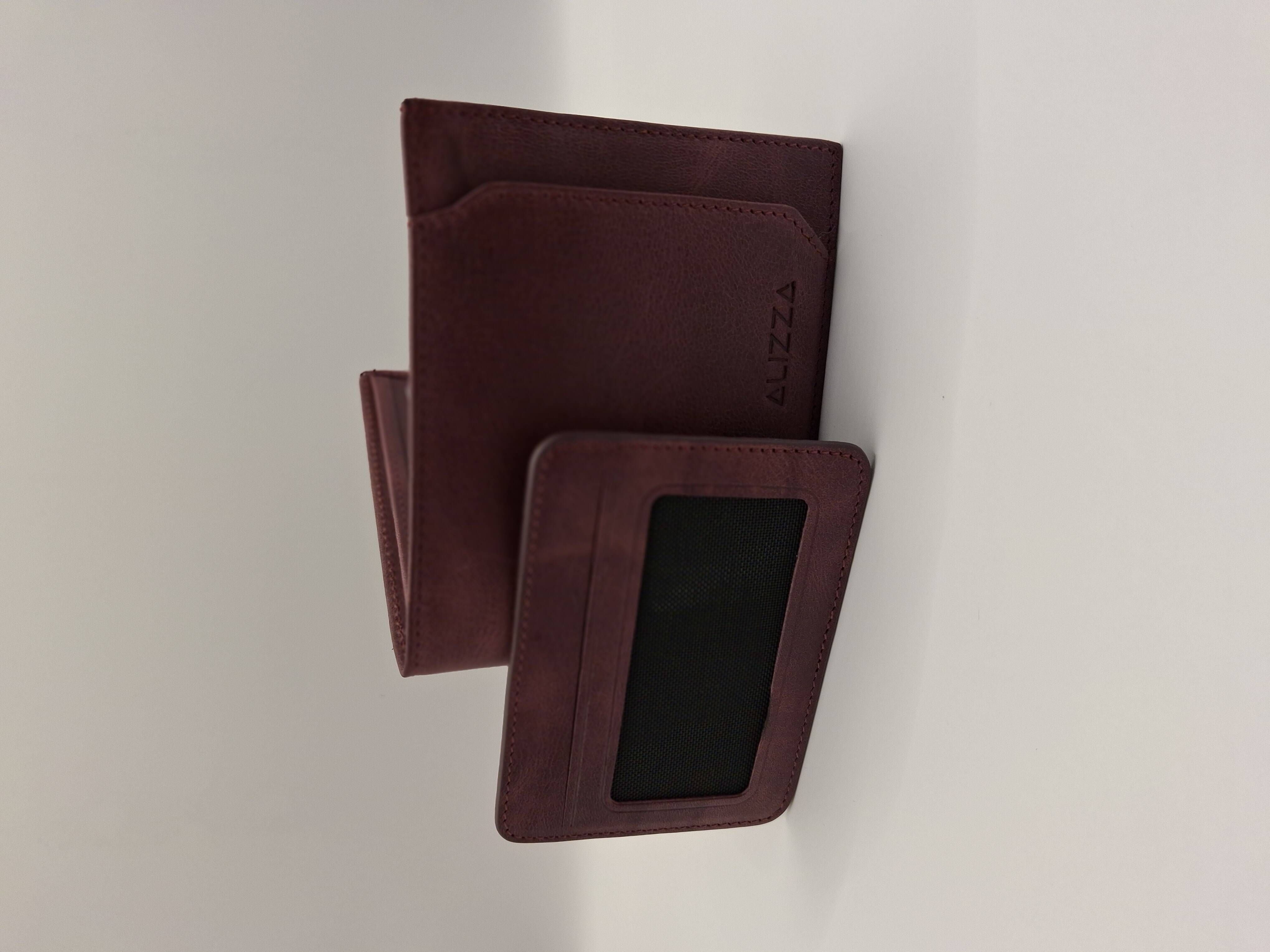 Yağlı Deri Bordo Cüzdan